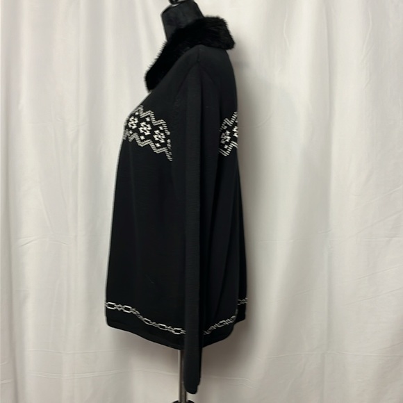 Style & Co. NWOT Macy’s L 100% Cotton detachable collar faux fur - Picture 2 of 7